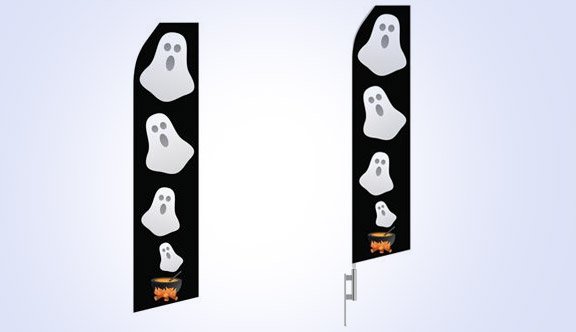 Halloween Ghost Stock Flag - 16ft