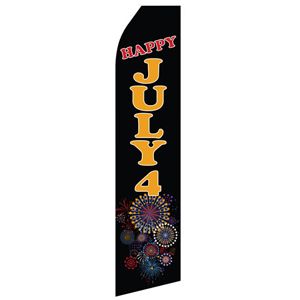 Happy 4th of July Stock Flag - 16ft