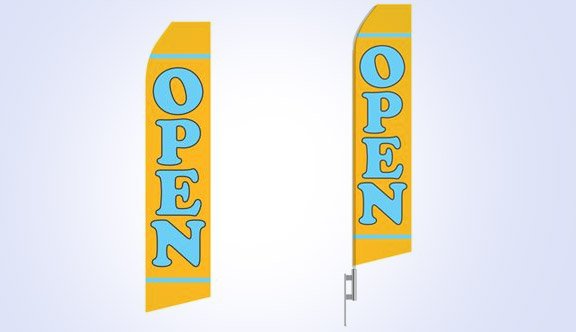 Yellow Open Stock Flag - 16ft