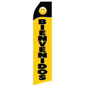Black Yellow Bienvenidos Stock Flag - 16ft