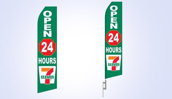 7 to 11 Open 24 Hours Logo Stock Flag - 16ft