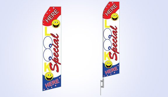 Look Here Special Stock Flag - 16ft