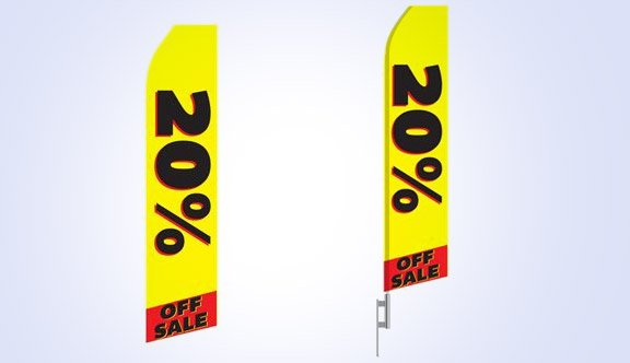 20% off Sale Stock Flag - 16ft