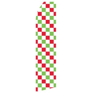 Red, Green, and White Checkered Stock Flag - 16ft