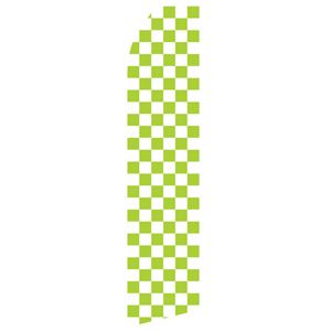 Green and White Checkered Stock Flag - 16ft
