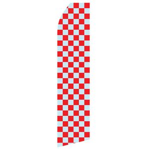 Grey and Red Checkered Stock Flag - 16ft