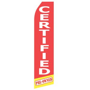 Red Certified Stock Flag - 16ft