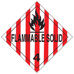 Flammable Solid Labels - 4x4