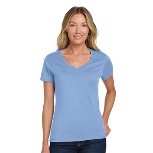 Hanes Womens Perfect-T Cotton V-Neck T-Shirt (S04V)