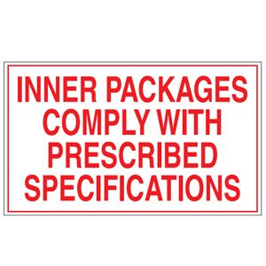 Inner Packages Comply...Labels - 3x5