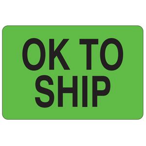 Ok To Ship Labels - 2x3