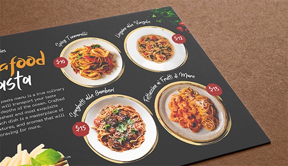 Soft Touch Laminated Menu