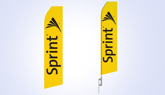 Yellow Sprint Logo Stock Flag - 16ft