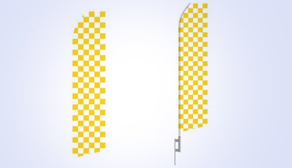 Yellow and White Checkered Stock Flag - 16ft