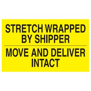 Stretch Wrapped By Shipper Labels - 3x5