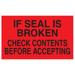 If Seal Is Broken... Labels - 3x5