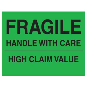 Fragile High Claim Value Labels - 8x10