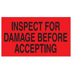 Inspect For Damage Labels - 3x5