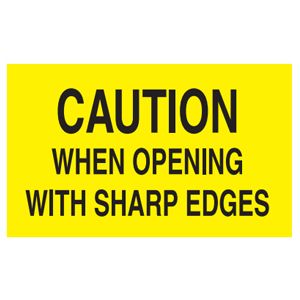Caution...Sharp Edges Labels - 3x5