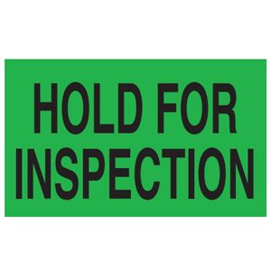 Hold For Inspection Labels - 3x5