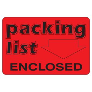 Packing List Enclosed Labels - 2x3