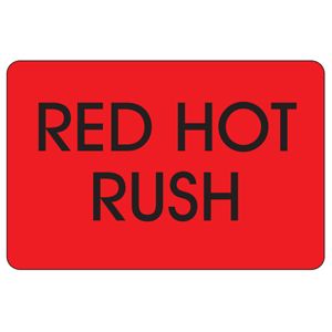 Red Hot Rush Labels - 2x3