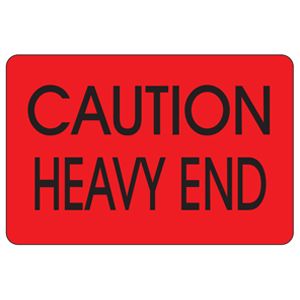 Caution Heavy End Labels - 2x3