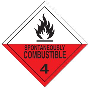 Spontaneously Combustible Labels - 4x4